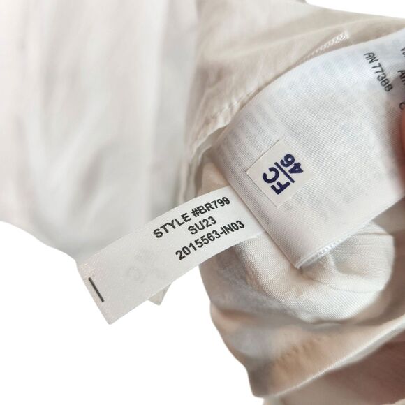 J. CREW Top Womens XS White V-Neck Smocked-Waist Top in Lightweight Cotton 2023 - Picture 11 of 11